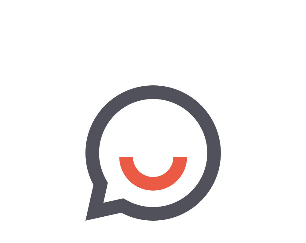 eine Grafische Darstellung bzw. eine Icon mit einer Sprechblase die l&auml;chelt