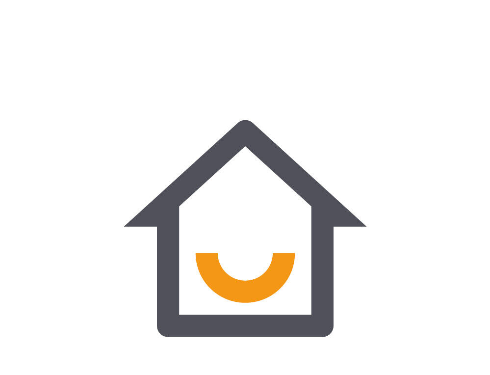 eine Grafische Darstellung bzw. eine Icon mit einem Haus das l&auml;chelt