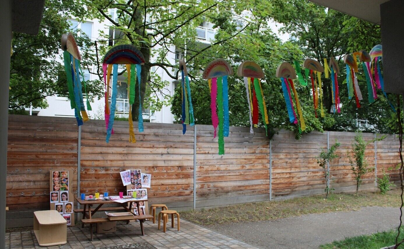 Ein Schminkstand im freien