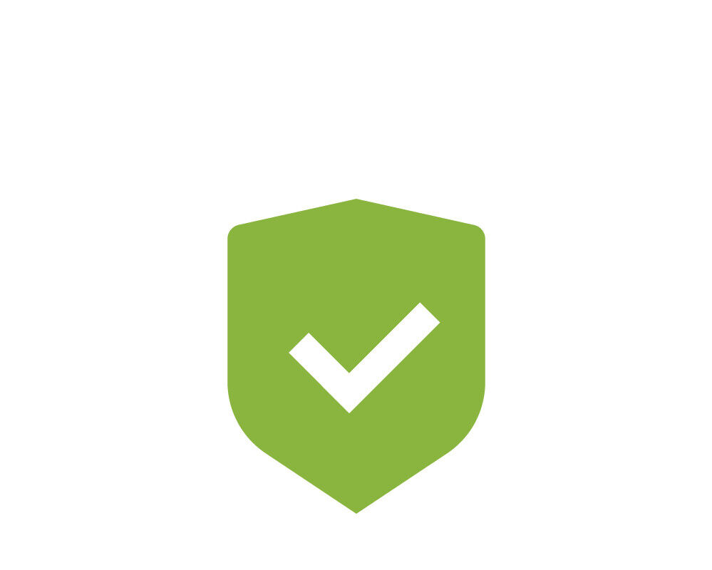 eine Grafische Darstellung bzw. eine Icon mit einem gr&uuml;nen Schutzschild