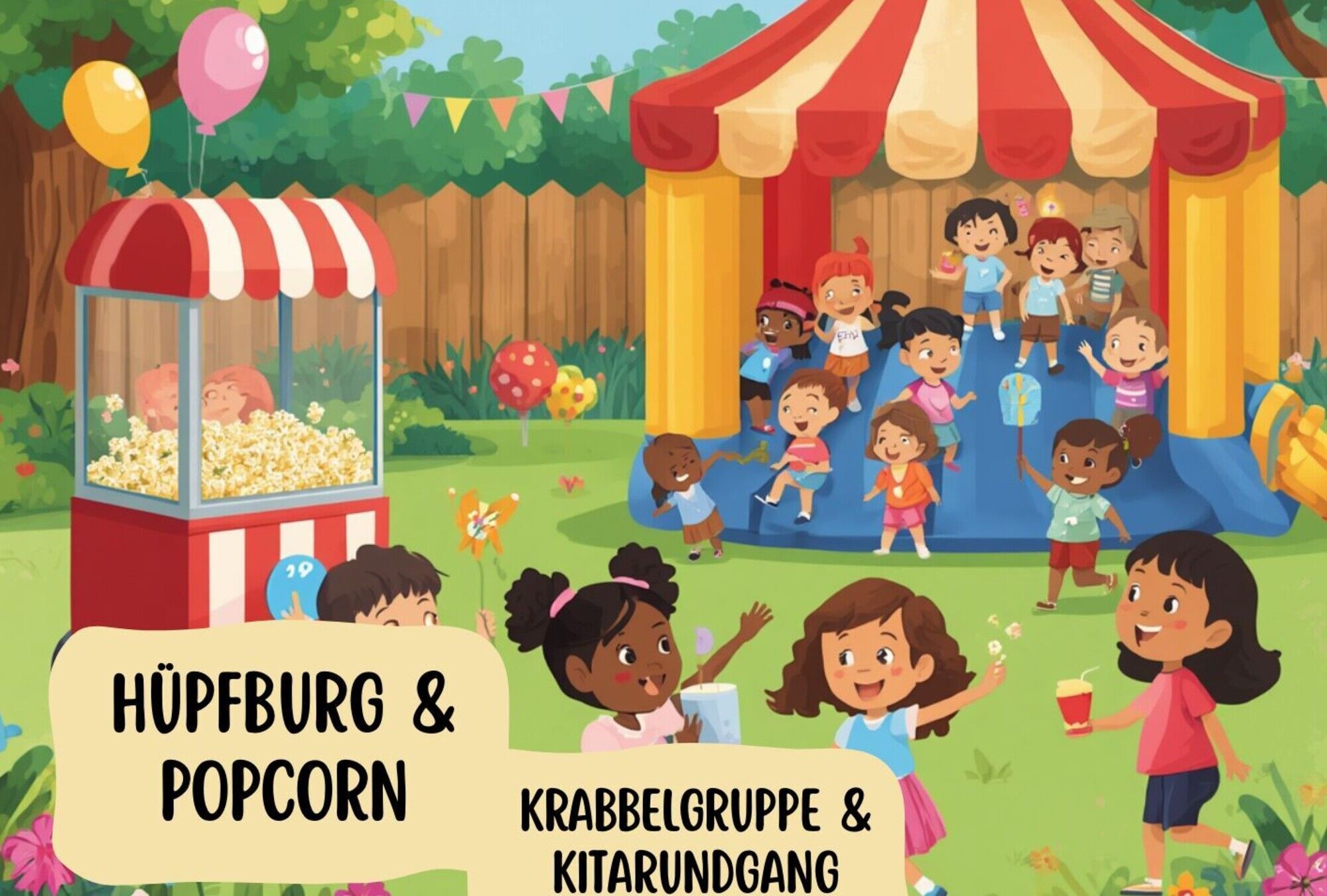 Eine Grafik mit spielenden Kindern