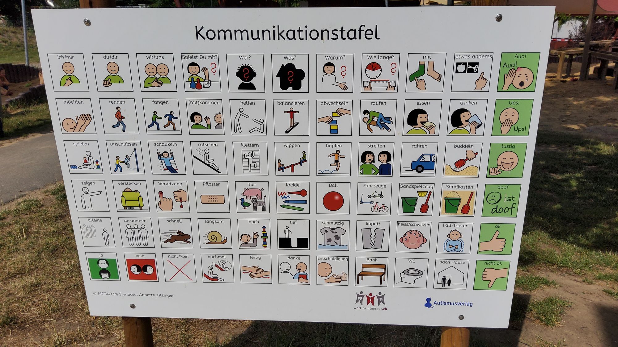 © SEB Leipzig Eine Kommunikationstafel mit Bildsymbolen